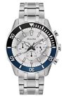 Men's Bulova Stainless Steel Chronograph Silver White Dial Dress Watch - 98a257