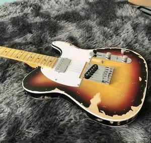 Hot Sale Aged Sunburst Electric Guitar Alder Body Build Cream Chrome Hardware - Picture 1 of 7