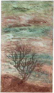 MARGARET E. Z. LEVINSON Aquatint Etching LANDSCAPE STUDY - 20TH CENTURY - Picture 1 of 3