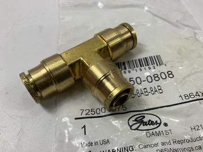 Acoplador de camiseta Gates G31450-0808 SureLok encaixe de freio a ar: 1/2 X 1/2 polegadas - Imagem 1 de 3