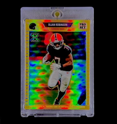 BIJAN ROBINSON RARE ROOKIE GOLD PRIZM REFRACTOR HOLO SP /199 Parallel - FALCONS - Image 1 of 4