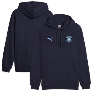 Manchester City Football Club MCFC Men's Navy Blue Hoodie Hoody Puma Size L - Picture 1 of 5