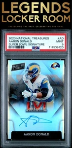 2023 Panini National Treasures Super Bowl Signatures Aaron Donald Super PSA 9 - Picture 1 of 2