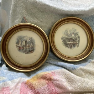 "Par de impresiones enmarcadas JMW Turner litográficas Vingnette con Miller & E. Goodall de colección 7""" - Imagen 1 de 12