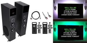 Rockville Bluetooth Home Theater/Karaoke Machine System W/LED'S+Subwoofers+Mics - Picture 1 of 12