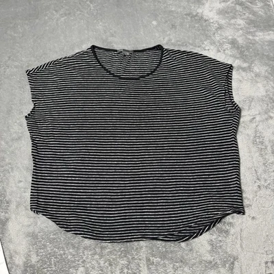 Camiseta Pullover Vince 100% Lino Tejido Crew Sin Mangas Rayas Informal Preppy S Foto 1 de 4