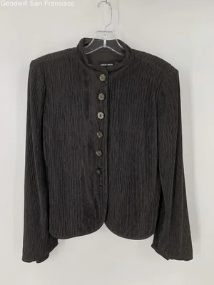 Chaqueta plisada negra para mujer Entrupy Autenticada Certificado de Autenticidad Giorgio Armani Italia 10 Foto 1 de 4