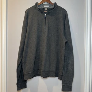 Peter Millar Quarter Zip Pullover XL Fischgrät grau Golf Performance Stretch - Bild 1 von 9