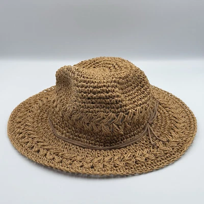 Banda de sombrero de sol flexible Scala TanCrochet para mujer Ajustable Empacable 100% Toyo Paja Foto 1 de 4