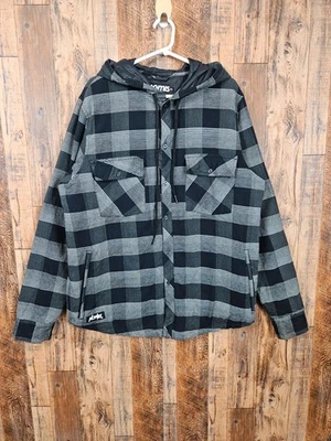 Nomis черный и серый коньков сноуборда выстеганная с капюшоном чек фланель Shacket (XL) - Изображение 1 из 4