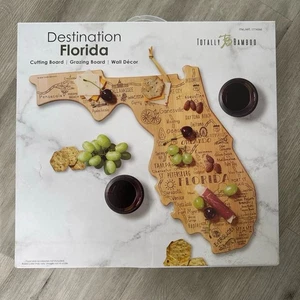 NOB Totally Bambus Schneidebrett Natur Florida Form Gravur Dekor Geschenk - Bild 1 von 8