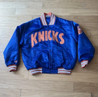 Vintage 90s Starter New York Knicks RARE Satin NBA Bomber Jacket Size Large Sz L - Image 1 of 4