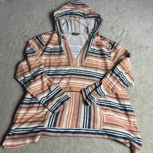 Natural Reflections Womens Striped Sweatshirt Sweater Hoodie 1X Multicolor - Picture 1 of 6