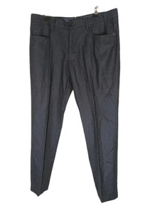 INCOTEX Wool 5-Pocket Straight Leg Regular Fit Pattern M  Pants Men's 38 Navy - Picture 1 of 9