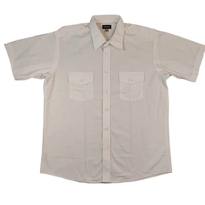 Edwards Shirt Mens Large White Short Sleeve Uniform Security Epaulet 1212-000 - Image 1 of 4