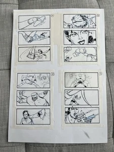 Lara Croft Tomb Raider 5 hand-drawn 12-frame storyboards, Martin Asbury - Bild 1 von 20