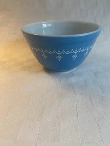 Vintage Pyrex 401 Schneeflocke blau Girlande Rühren Nesting Schüssel Ofengeschirr 1 1/2 PT - Bild 1 von 10