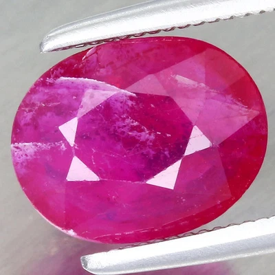 1.78ct 8.6x6.7mm Oval Natural🍎Red Ruby, Africa-Heated Glass Filling - Image 1 of 4