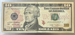 2009 JG01991057 10$ Star Note ( Birthday Note) 01/9/91 - Picture 1 of 2