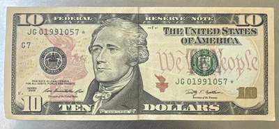 2009 JG01991057 10$ Star Note ( Birthday Note) 01/9/91 - Image 1 of 2