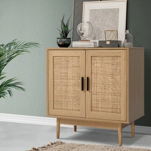 Rattan Buffet Sideboard 2 Doors - BRIONY Oak - Picture 1 of 8
