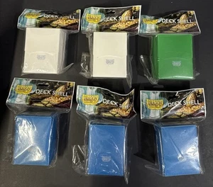 Lot of 6 Dragon Shield Deck Boxes Holds 75+ Each Blue White Green - Picture 1 of 7