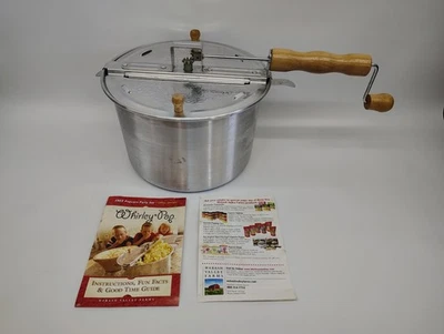 正品 WHIRLEY-POP STOVETOP POPCORN POPPER 手摇 WABASH VALLEY FARMS — 第 1/4 张图片