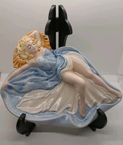 Vintage Holland Mold Risque Lovely Lady Posing W/Flowy Dress, Lg Ashtray/Trinket - Picture 1 of 11