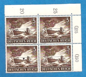 Drittes 3. Reich Nazi Deutschland U Boot U-Boot Kriegsheld Briefmarkenblock B 1943 postfrisch - Bild 1 von 1