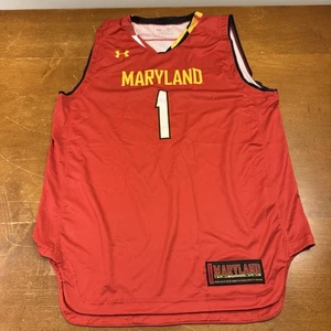 Maryland Terrapins Jersey Mens Large Red Basketball Under Armour - Picture 1 of 9