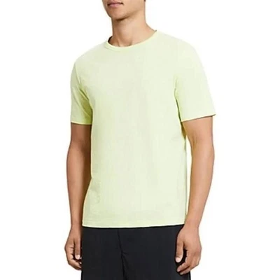 Theory Men’s Essential Tee in Cosmos Slub Cotton in Pale Yellow-Size X-Large - Image 1 of 4