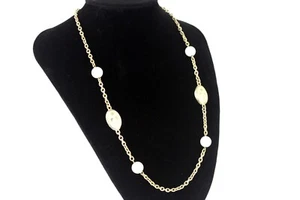 GIVENCHY Logo Pendant Gold Tone Chain Necklace Vintage Women's Accessories Used - Picture 1 of 6