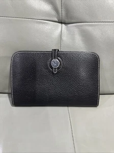 Black Leather Passport Wallet Hermes Style - Picture 1 of 7