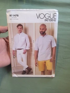 R11478 VOGUE SEWING  PATTERN UNCUT SIZE 40 - 46 MEN'S SHIRTS SHORTS PANTS V1895 - Picture 1 of 7