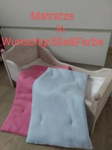 ❤Matratze Fleece Wunschgröße & Farbe für Puppenbett ❤Puppenwagen Wiege ❤Neu - Bild 1 von 5