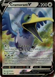 (SWSH01-155) Cramorant V Ultra Raro Lámina Pokemon Espada y Escudo Tarjeta # 155 - Imagen 1 de 1