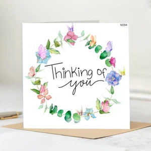 Thinking of You Card, Sending You Love and Strength Card, Positive Card, 6x6 - Picture 1 of 2