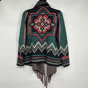 Flying Tomato Cardigan Women’s Sz L Aztec Tribal Open Front Long Sleeve - Picture 1 of 8