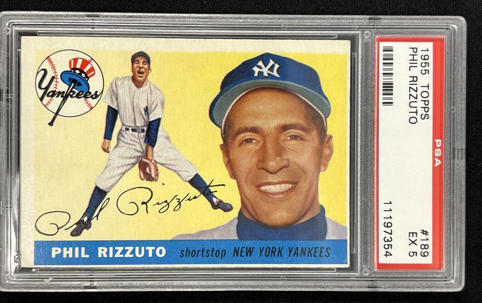1955 Topps #189 Phil Rizzuto Yankees HOF PSA EX 5 354