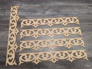 Laserkris Lasercut 5x Deko 3mm MDF Holzbordüre Verzierung ZS1 Muster - Bild 1 von 5