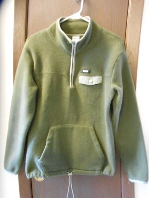 WOMEN'S PINK(VICTORIA'S SECRET) LONG SLEEVE GREEN FLEECE PULL-OVER JACKET SIZE S - Image 1 of 4