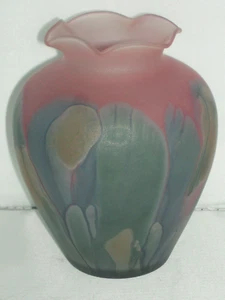 Vintage NOUVEAU ART GLASS Hand Painted RUEVEN GLASS VASE - Picture 1 of 5