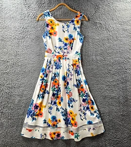 Caroline Morgan Womens A-line Midi Dress Size 8 Multicoloured Sleeveless - Picture 1 of 12