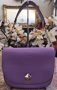 New Kate Spade New York Bond Street Sawyer Lilac Leather Shoulder Bag MSRP $398 - Picture 1 of 9