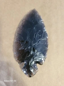 Indianer Rauch Obsidian Stein Messer 4,5" x 2,25" durchscheinend schön! - Bild 1 von 10