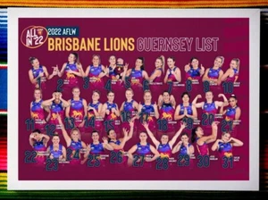Framed 2022 BRISBANE LIONS AFLW Poster - 45cm x 32cm x 3cm - Picture 1 of 3