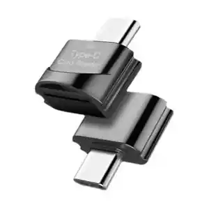 USB Type-C OTG to Micro SD TF Adapter Memory Card Reader with Key Ring Black - Picture 1 of 4