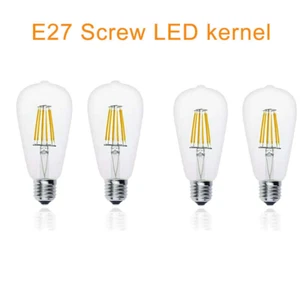 4PCS E27 LED retro glass lamp filament bulb cold white candle ball COB 6W - Picture 1 of 6