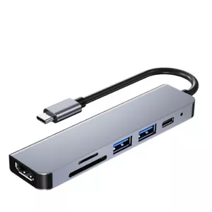 6in1 USB-C Hub Type C to HDMI USB 3.0 TF SD PD Portable Docking Station Adapter - Picture 1 of 4
