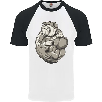 Bulldog Gym Bodybuilding Training Top Mens s/S Baseball T-Shirt - Image 1 of 4
